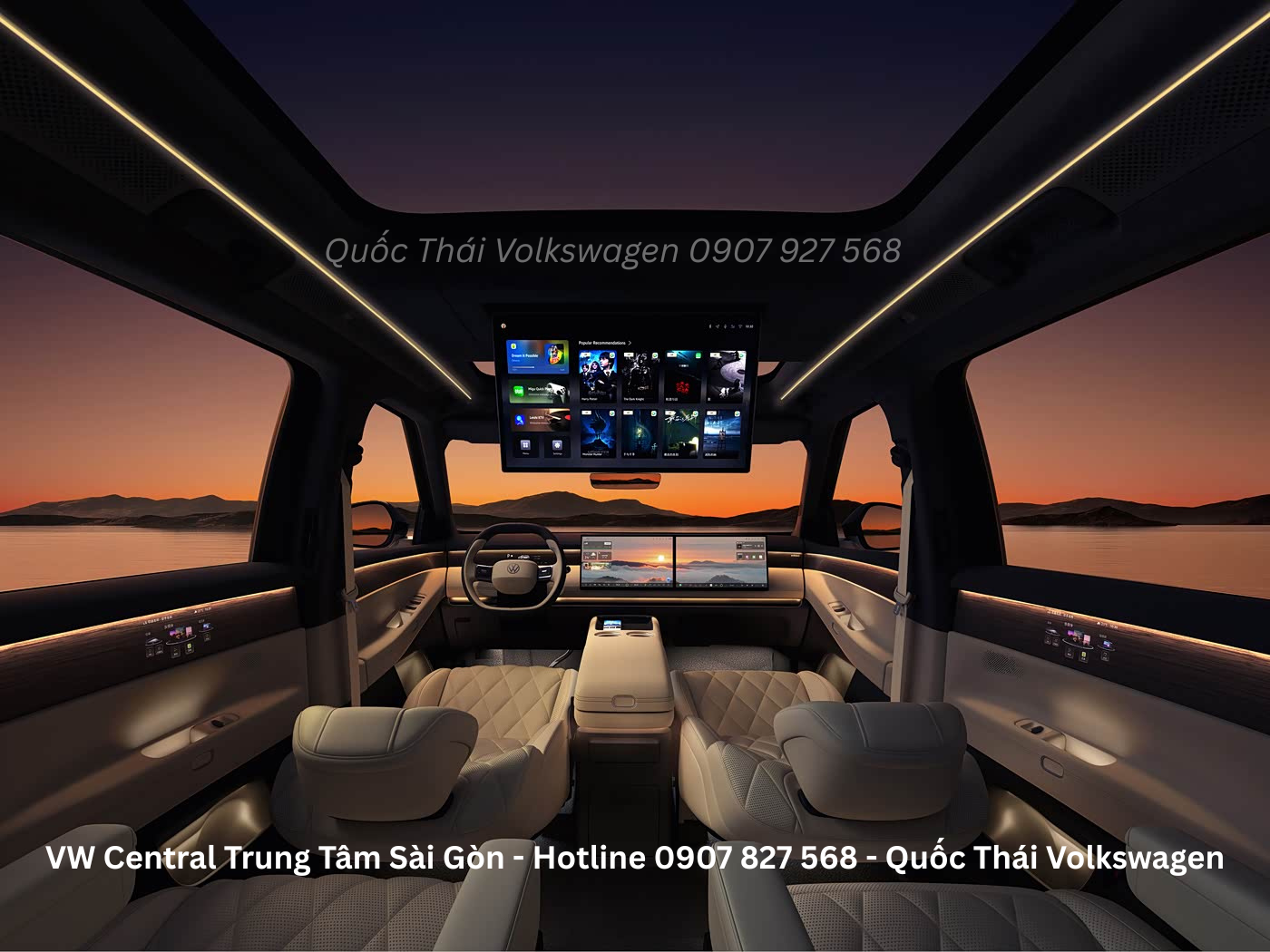 Khoang cabin Volkswagen ID. Era 9X với nhiều công nghệ hiện đại và màn hình giải trí cỡ lớn