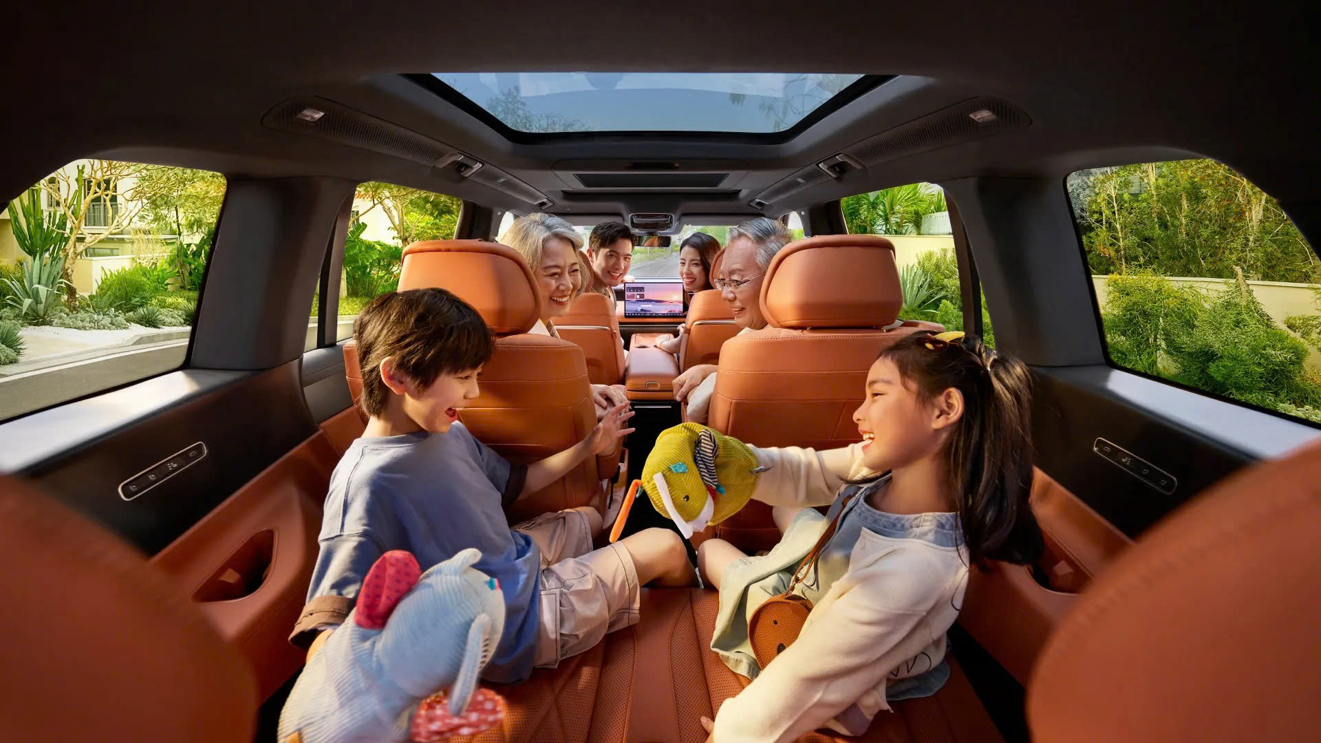 Không gian cabin Volkswagen ID. Era 9X mang đến trải nghiệm rộng rãi và tiện nghi