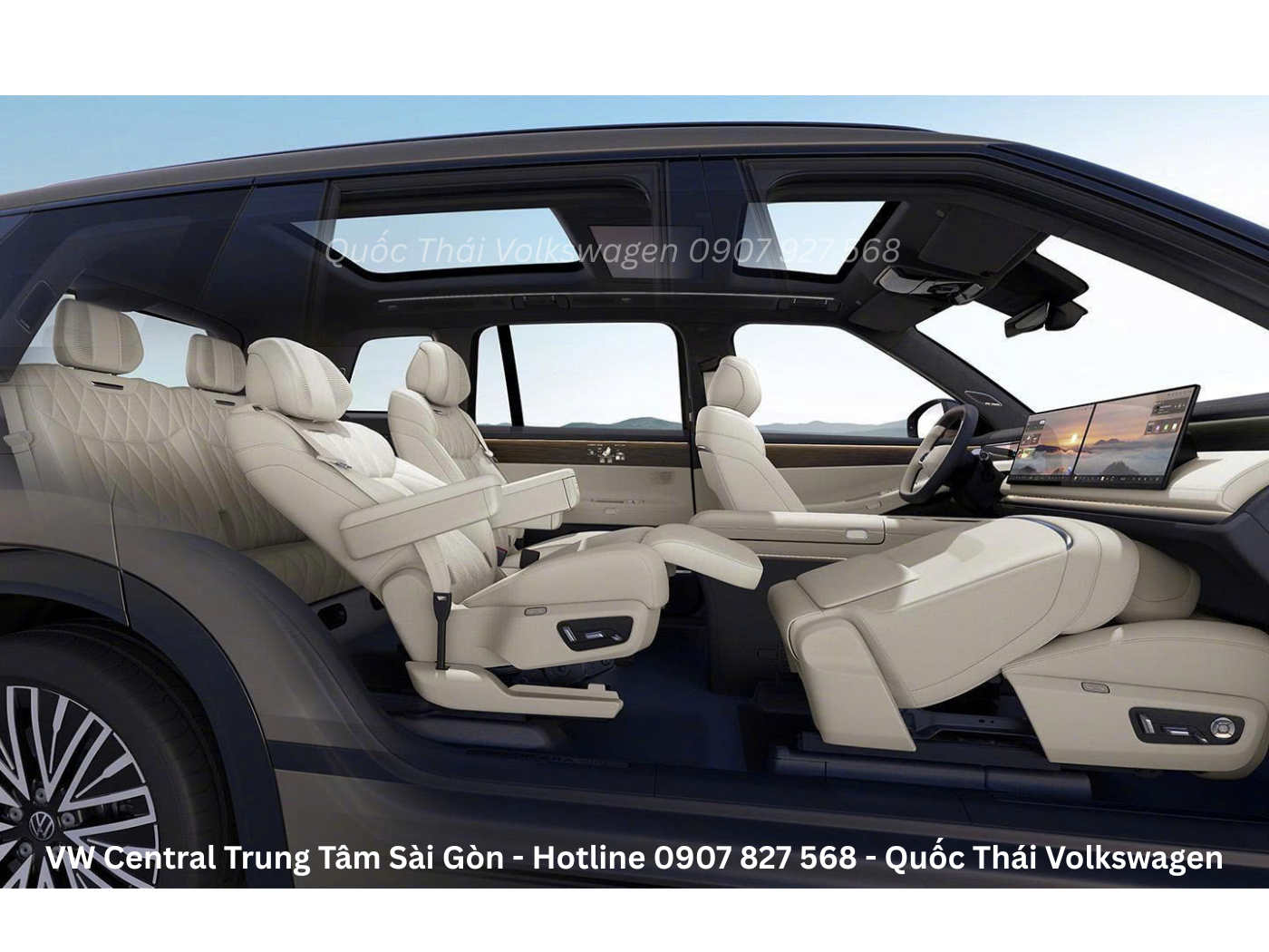 Không gian nội thất Volkswagen ID. Era 9X với cấu hình 6 chỗ cao cấp